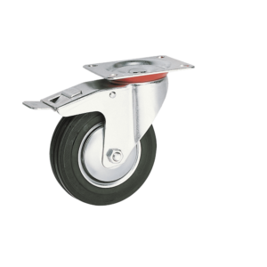 Rueda Giratoria / Goma / Industrial / Freno 4"