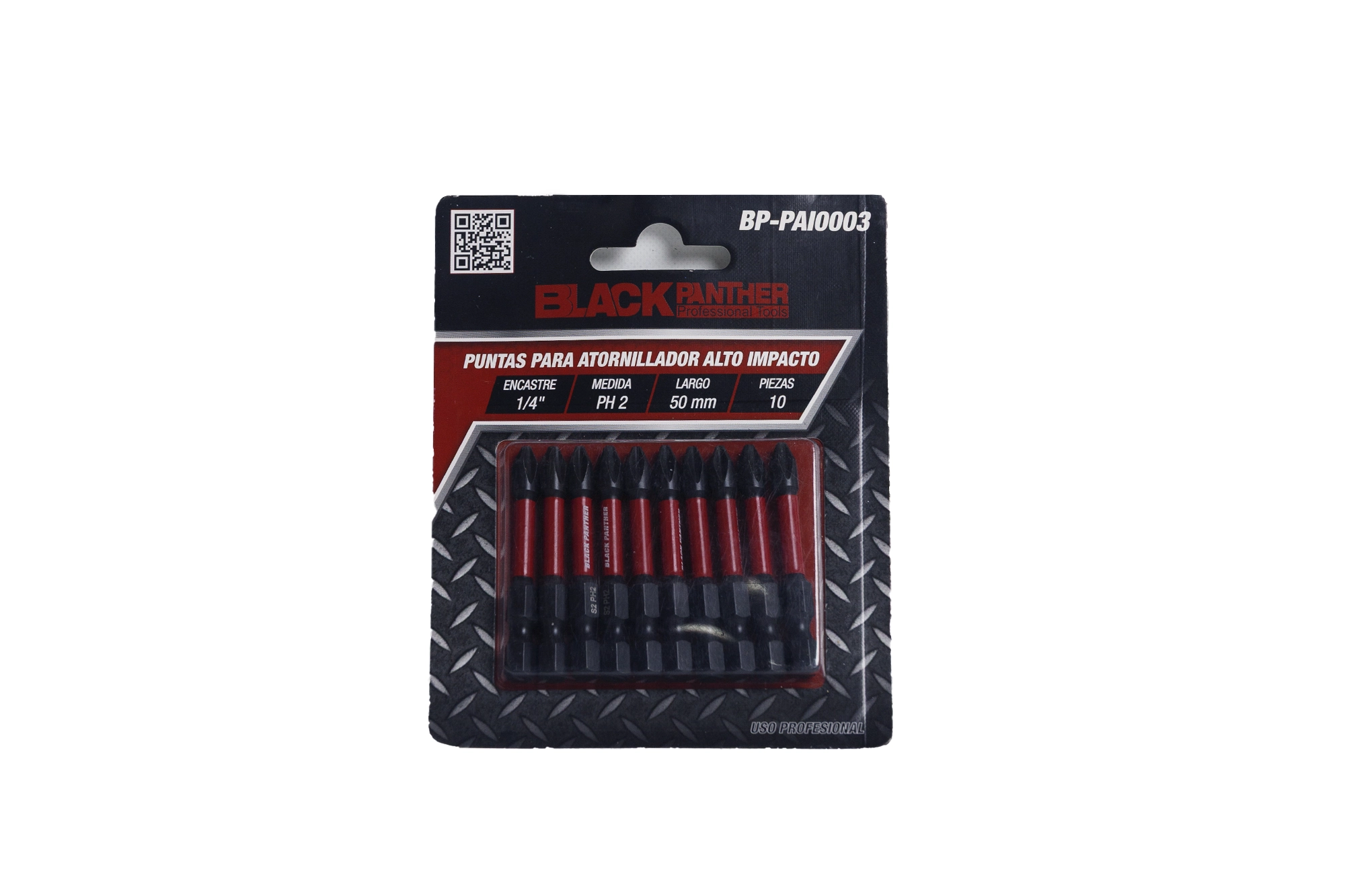 Punta Atornillador Alto Impacto 1/4" - PH2 - 50 mm - 10 un
